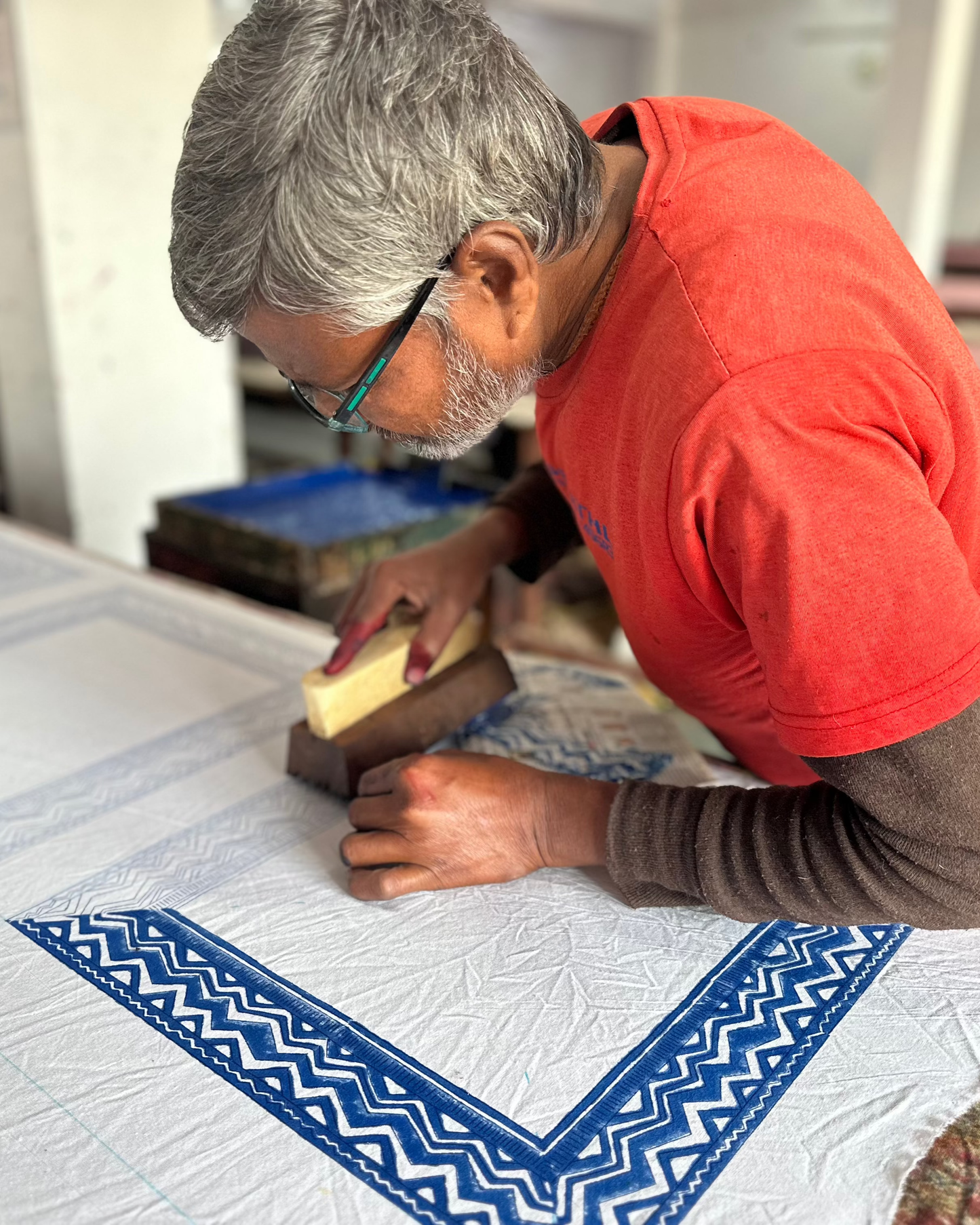 Indian Organic Cotton Tea Towel 'Crocodile'