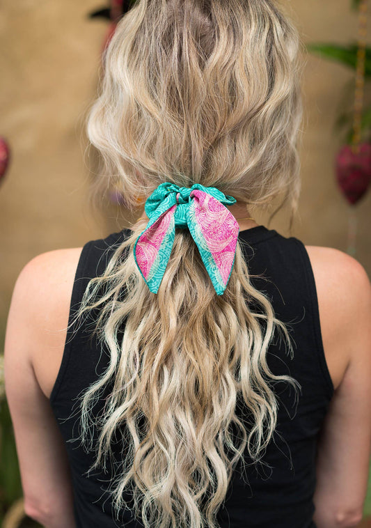 Recycled Sari Scrunchie With Tie