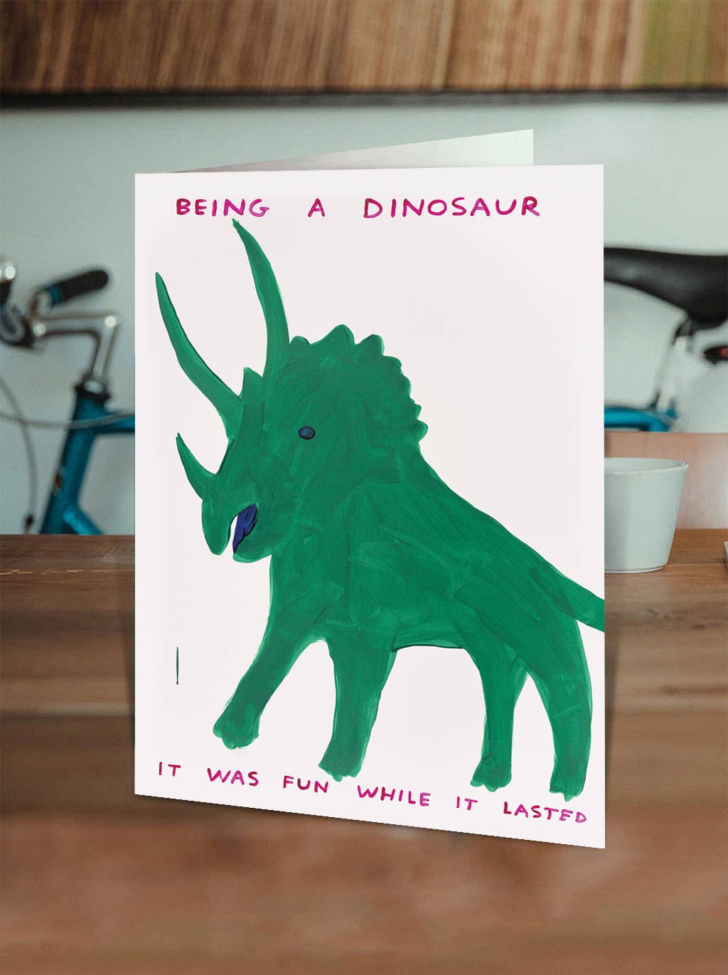 Funny David Shrigley Greetings Card - Dinosaur