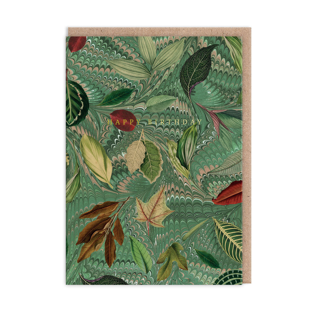 Marble Leaves Greeting Card