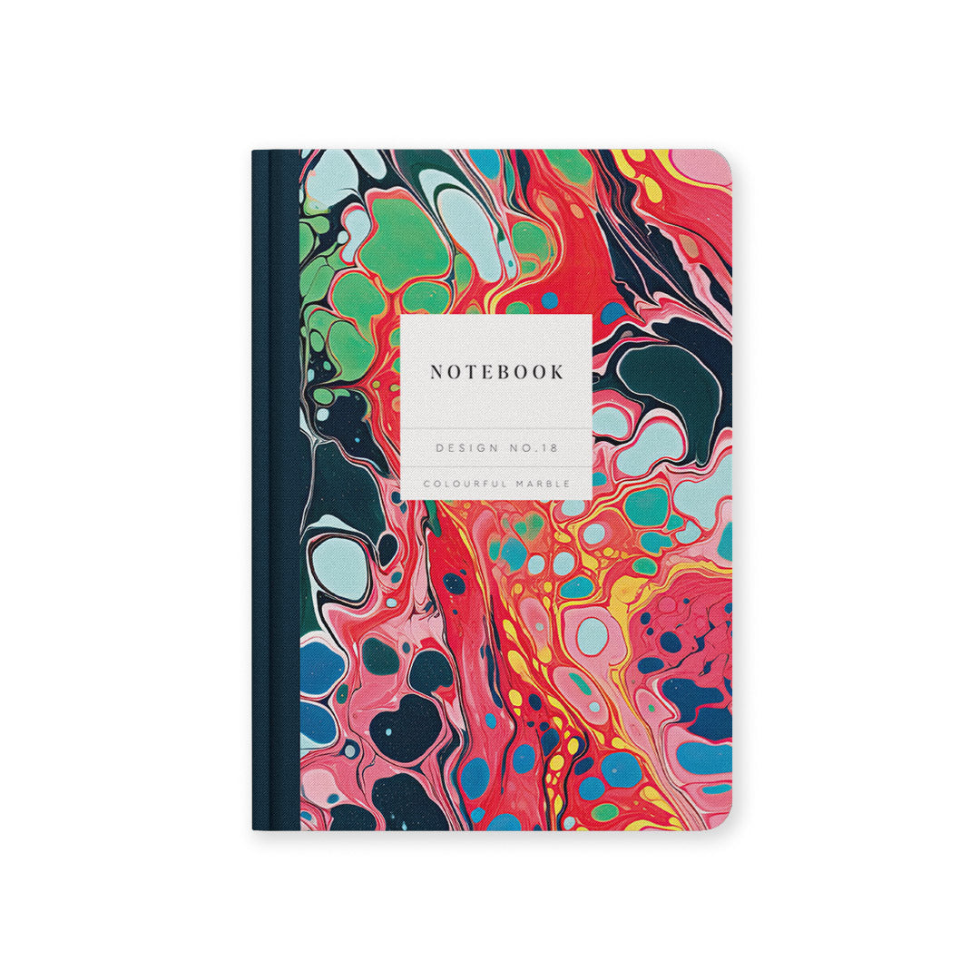 Design No.18 Colourful Marble Kaleido Hardback Notebook (A5)(10590)