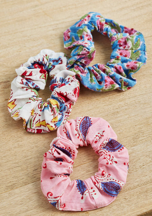 Block Print Scrunchie - Mixed Prints