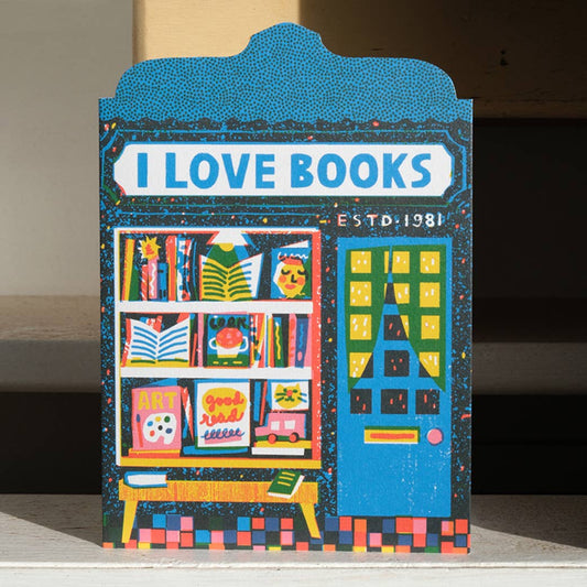 Book Shop Die Cut Card