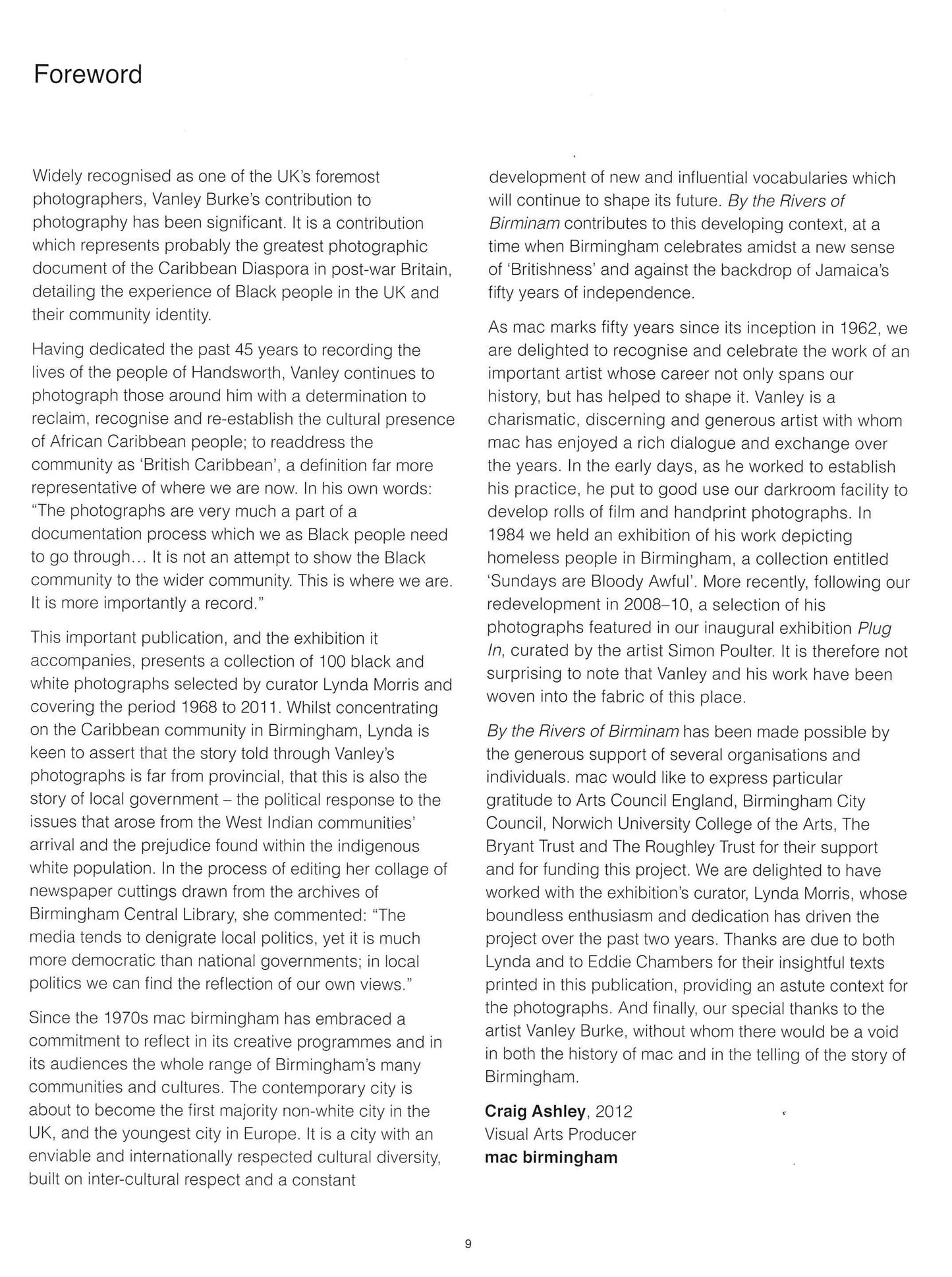 Vanley Burke: By The Rivers Of Birminam