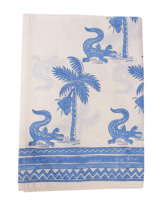 Indian Organic Cotton Tea Towel 'Crocodile'