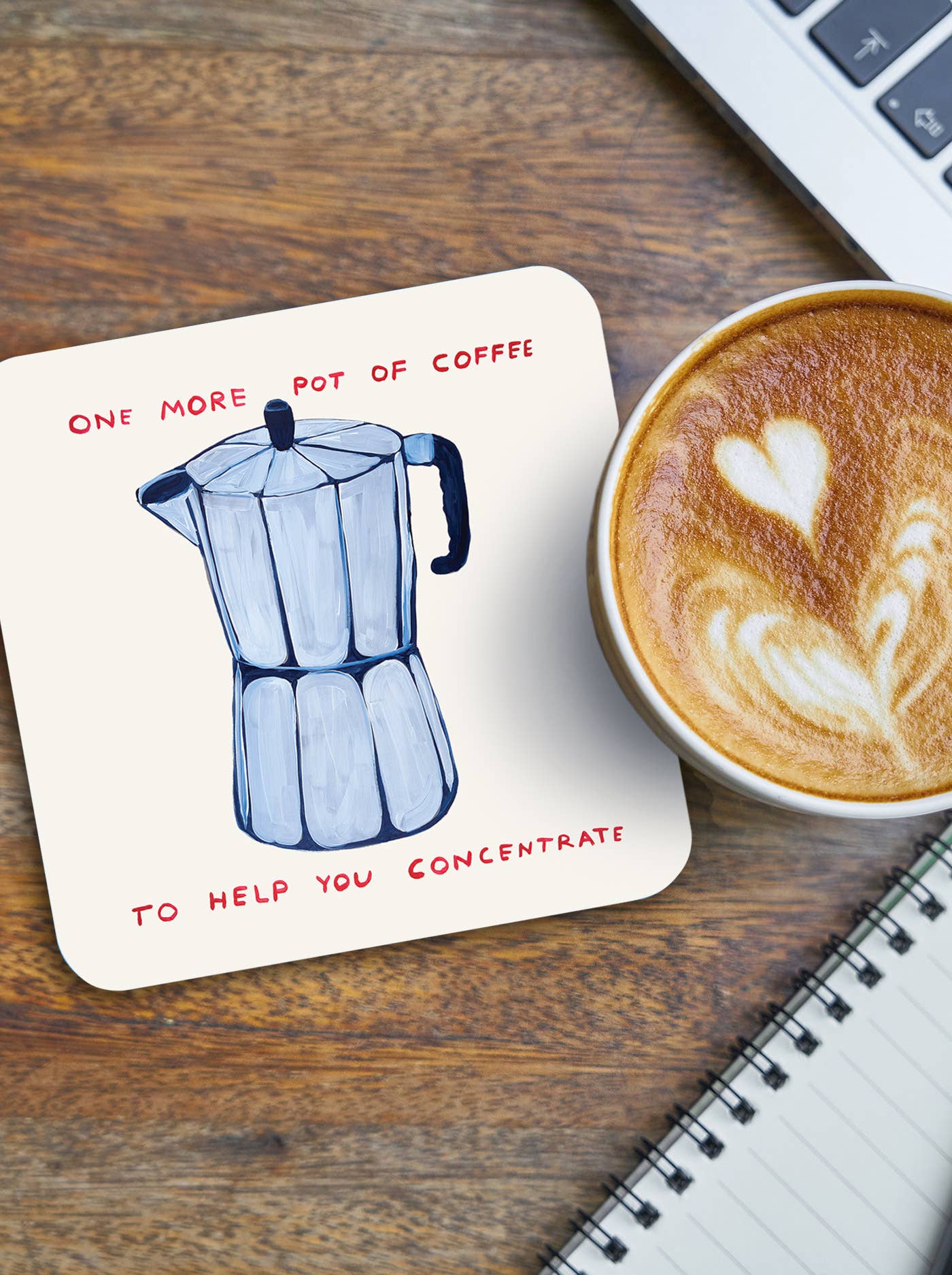 Funny Gift David Shrigley Coaster - One More Pot of Coffee