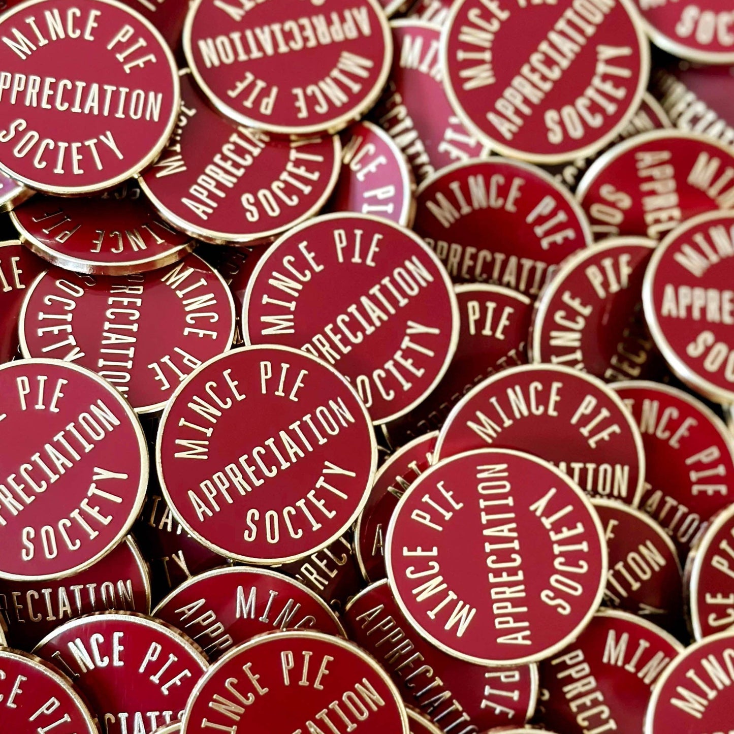 Mince Pie Appreciation Society - Burgundy - Enamel Pin