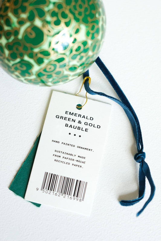 Emerald Green and Gold Bauble