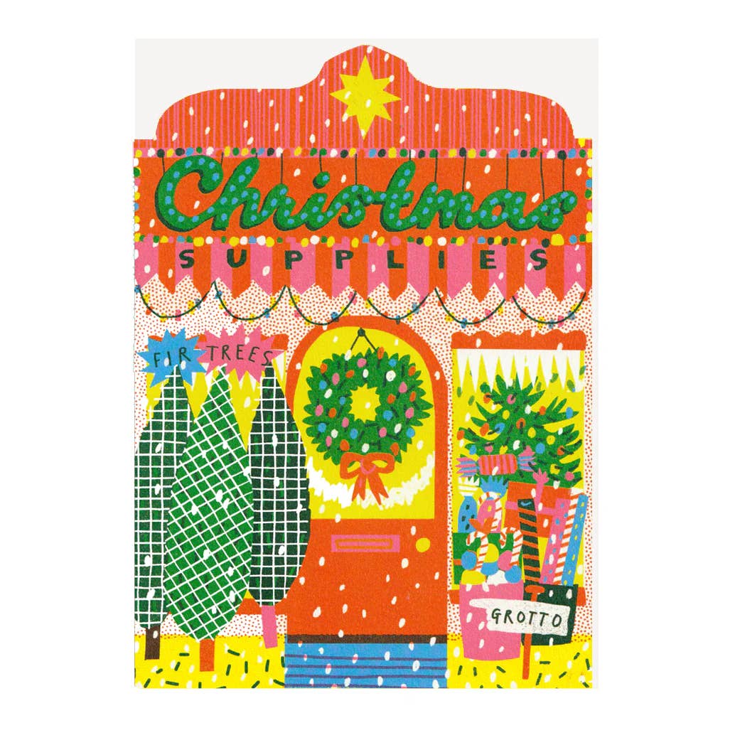 Christmas Shop Die Cut Card