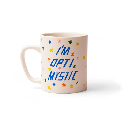 Optimistic | Mug | Bigger Smaller, Funnier