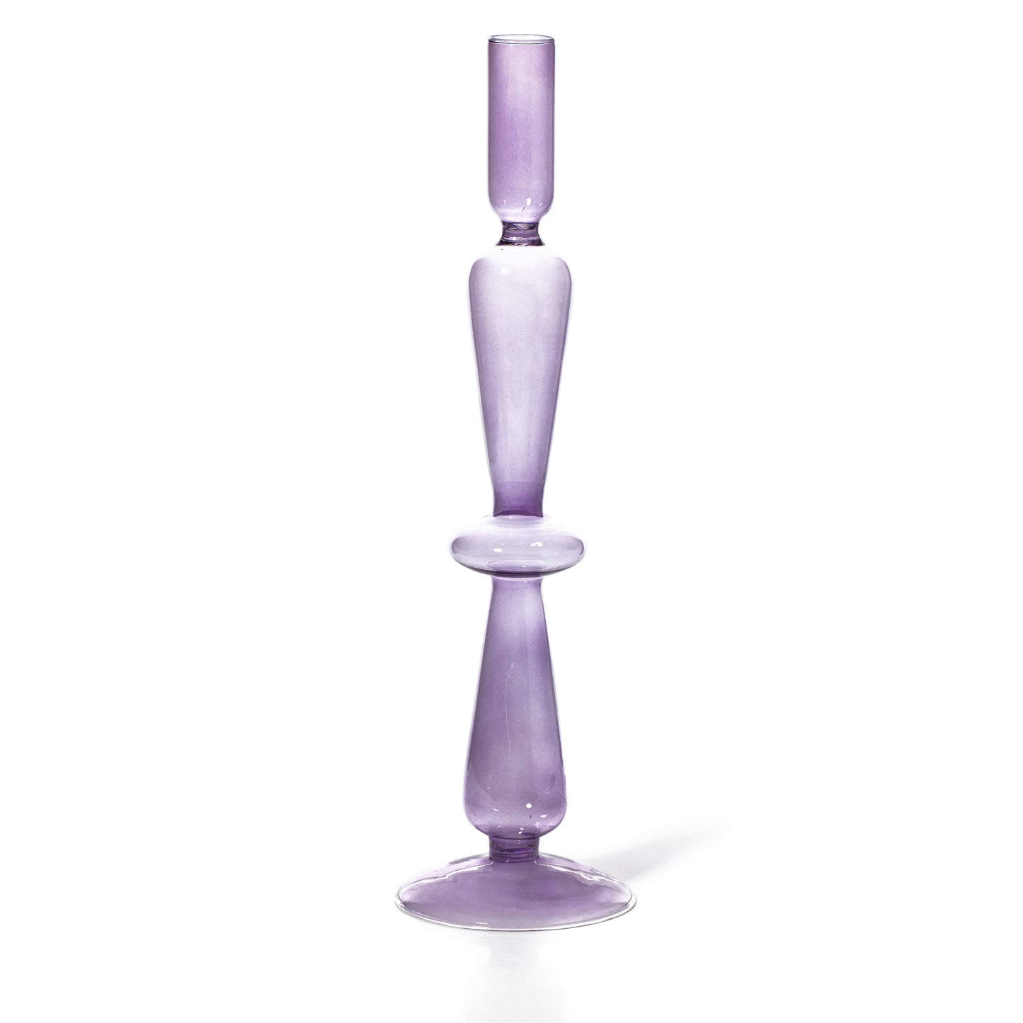 Maegen Taper Holder - Coloured Glass - Lilac