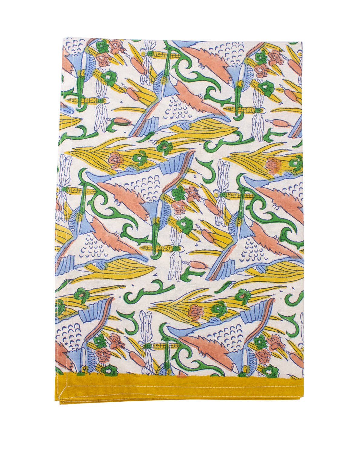 Indian Organic Cotton Tea Towel 'Kingfisher'