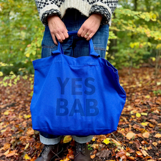 YES BAB giant French blue canvas bag