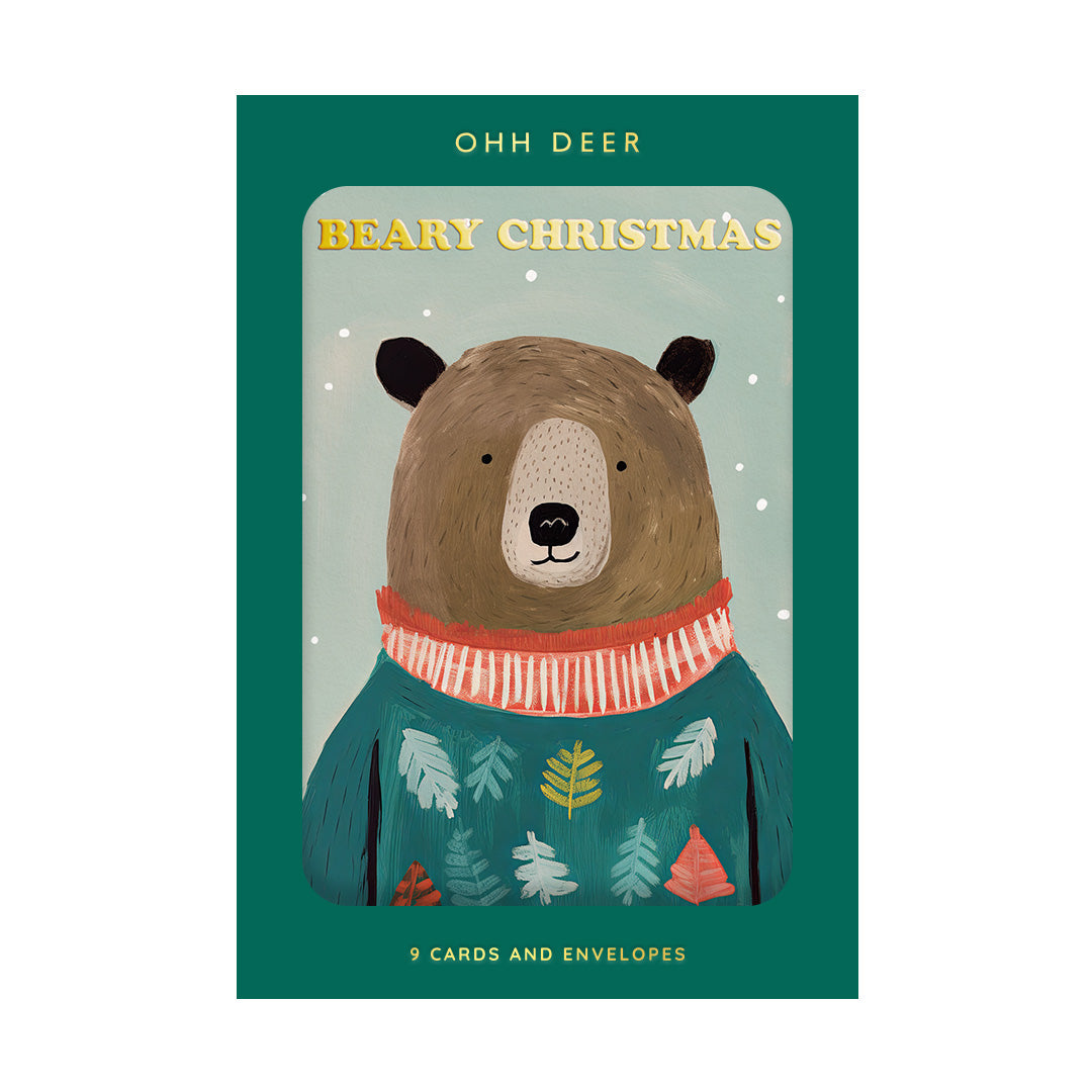Festive Bears x 3 Designs Packs of 9 Christmas Cards (11582)