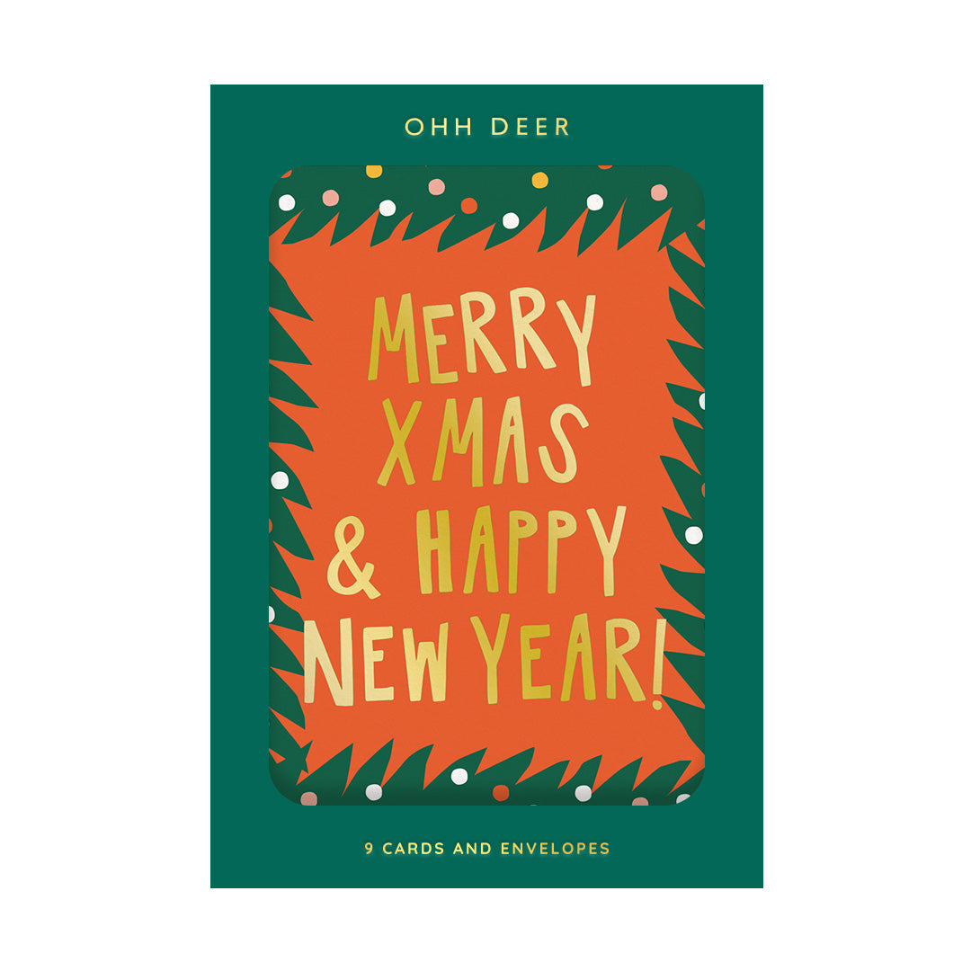 Merry Christmas Typographic Charity Card Set (9725)