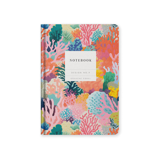 Design No.9 Gouache Coral Hardback Notebook (A5)(10581)