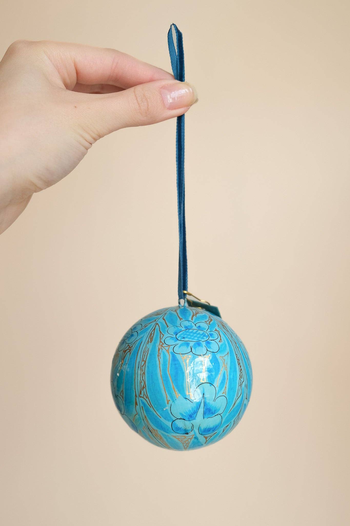 Sky Blue and Gold Bauble