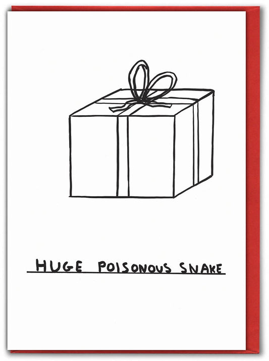 David Shrigley Funny Christmas Card - Huge Poisonous Snake